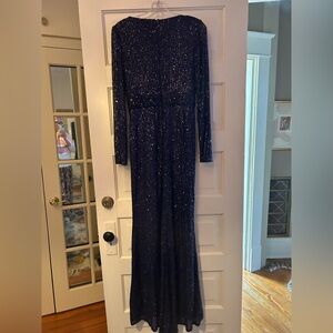 Mac Duggal Navy Sequin Gown